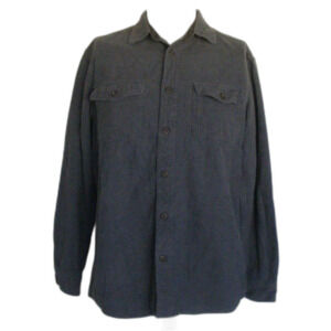 GRIZZLY MOUNTAIN Flannel Shirt, L, Gray Cotton, Long sleeves, Pockets